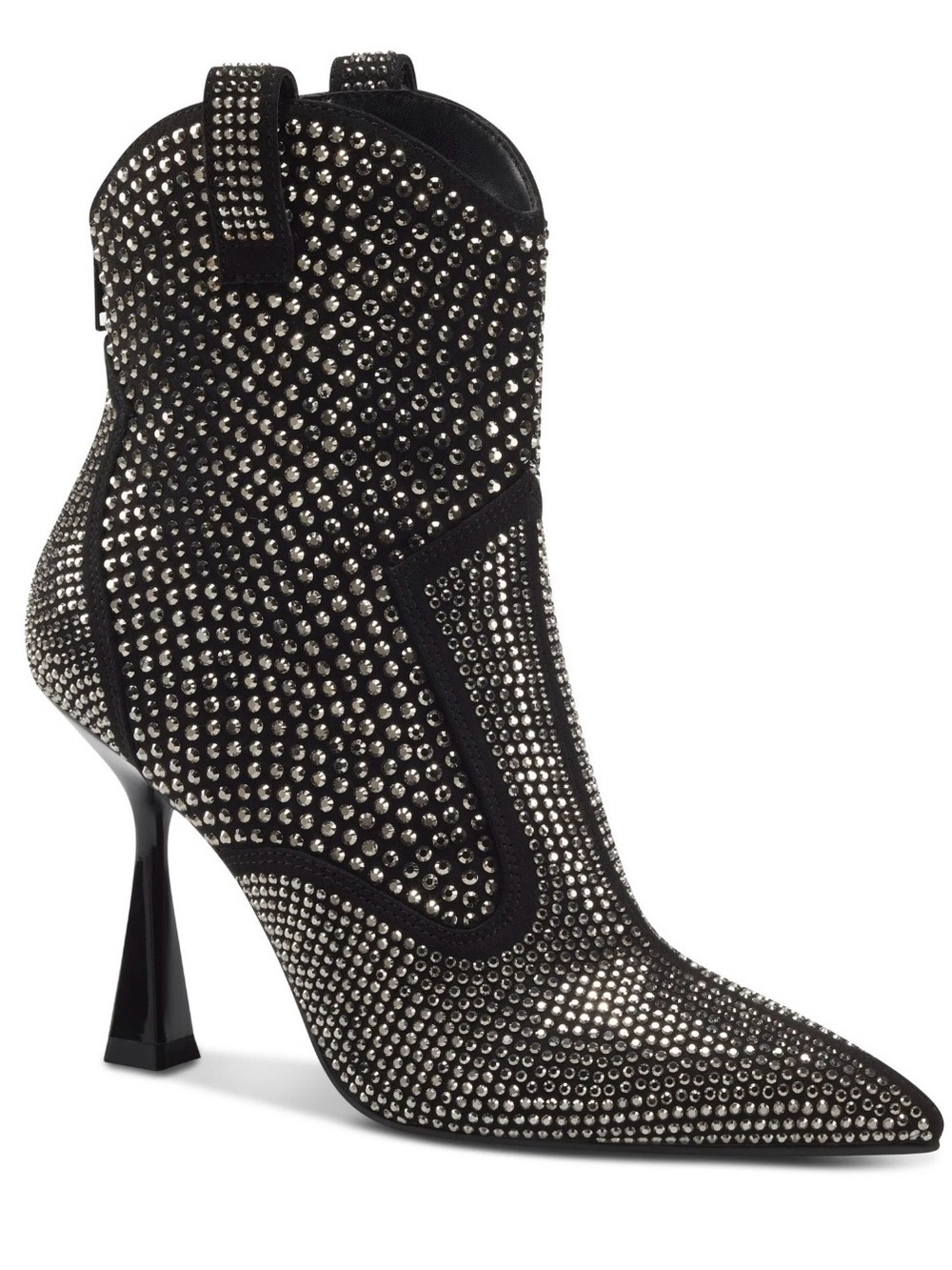 🆕 INC Oaklynne Rhinestone Booties Black Bling Stiletto Heel Boots Size 7 Women’s